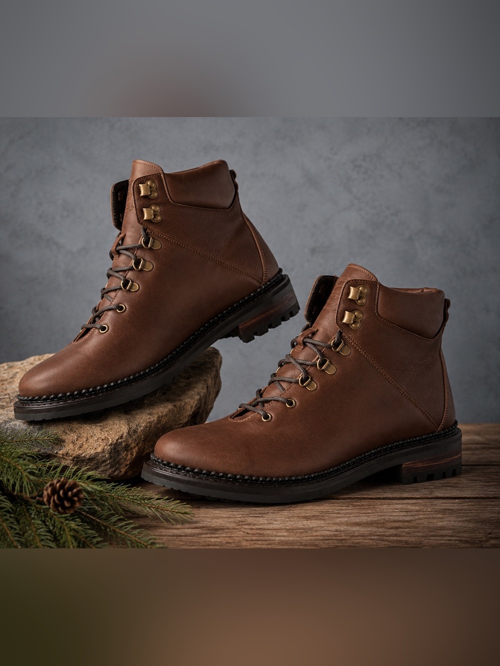 Anthony Veer Rockefeller Men's Brown Leather Lace-Up Ankle Boots Size 14 NEW